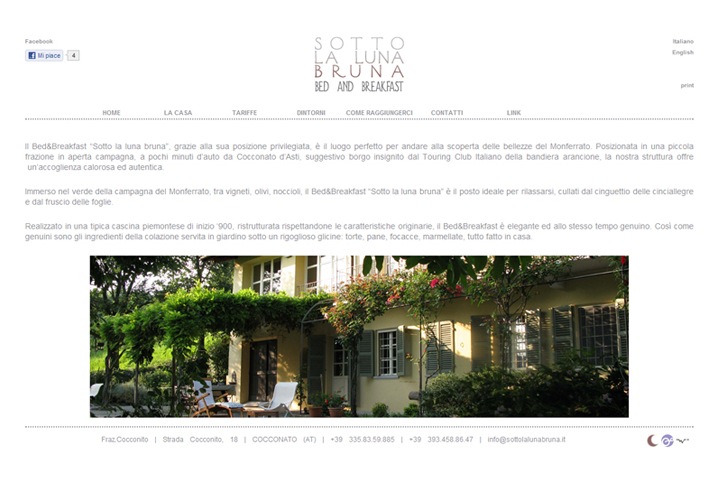 layout grafico del sito web sottolalunabruna.it