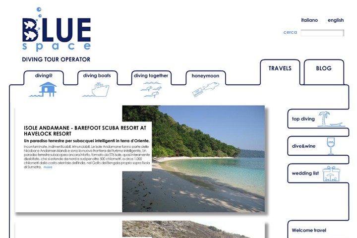 layout grafico per sito web bluespace.it
