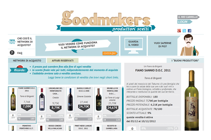 layout grafico portale Goodmakers